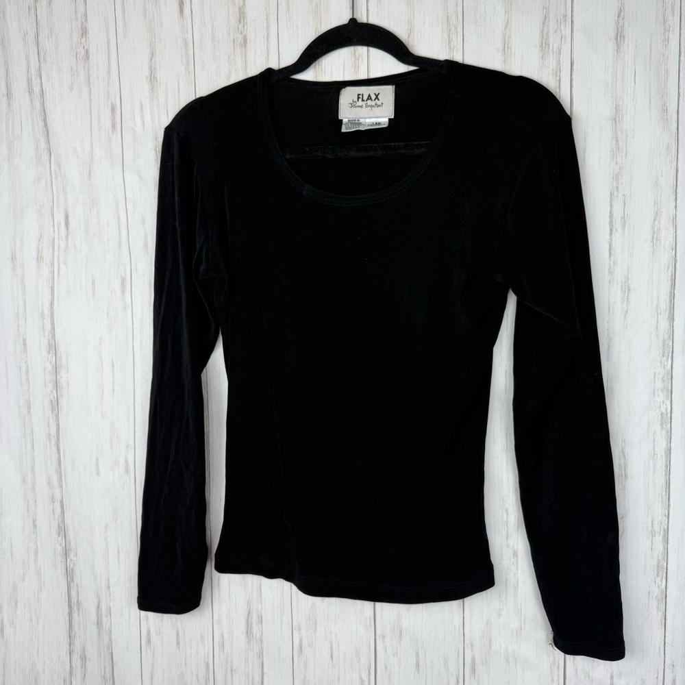 FLAX Women's Black Long Sleeve Top